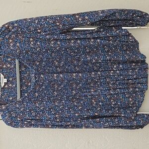 LuckyBrand Blue Floral Woven Top. Size M. NWOT